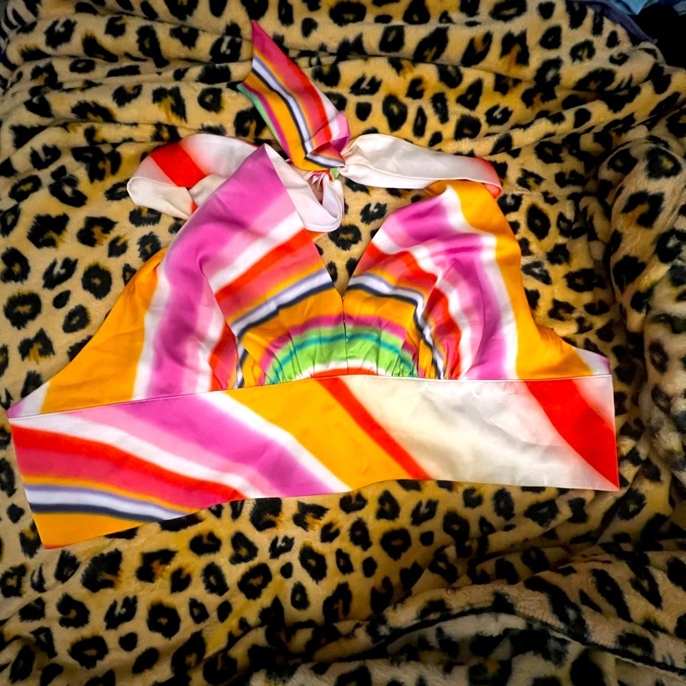 Gabrielle Union Multi Color Halter Top Nwot - image 1